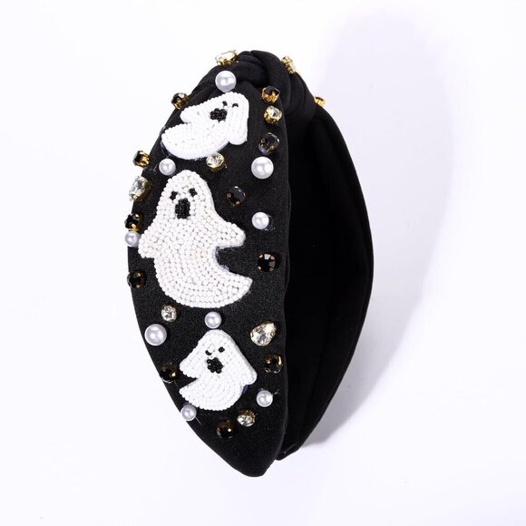 Halloween Headband Women Beaded Pumpkin Rhinestone Costume Party Accessory main image 7